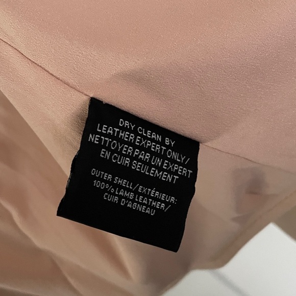 Lamarque Donna Leather Biker Jacket in Ballet Pink Size XL - Picture 16 of 16